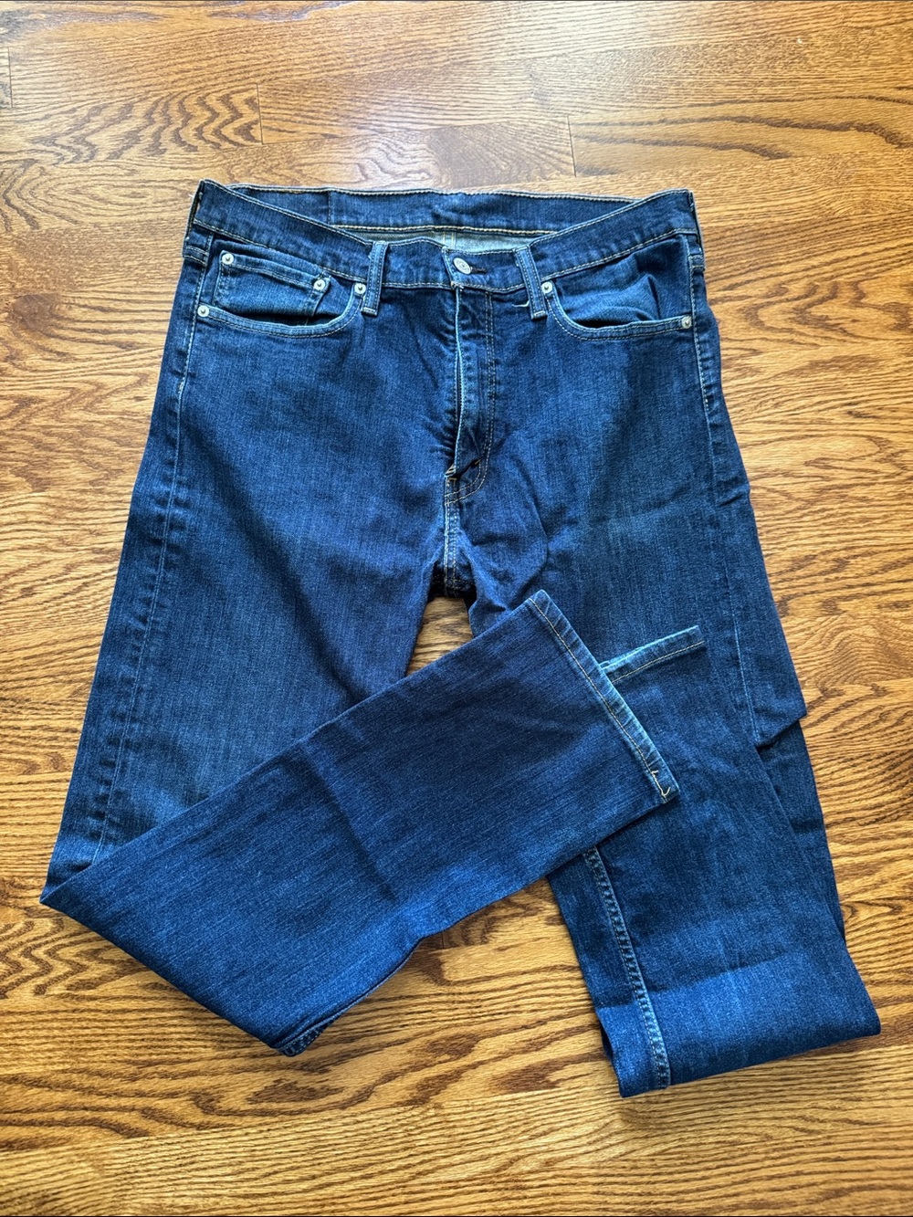 Levi's Men's Deep Blue 513 Straight Leg Jeans